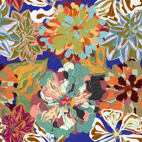 pattern seamless, nature motifs