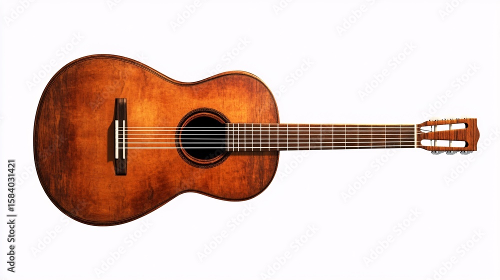 Fototapeta premium acoustic guitar isolated on white