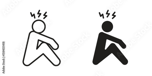 Depression icon concept for infographic, website or app.