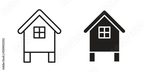 Chicken coop icon concept for infographic, website or app.