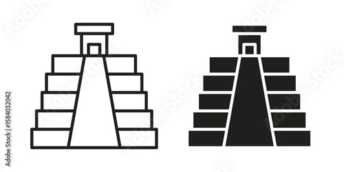 Chichen Itza icon concept for infographic, website or app.