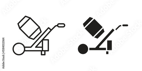 Cement mixer icon concept for infographic, website or app.
