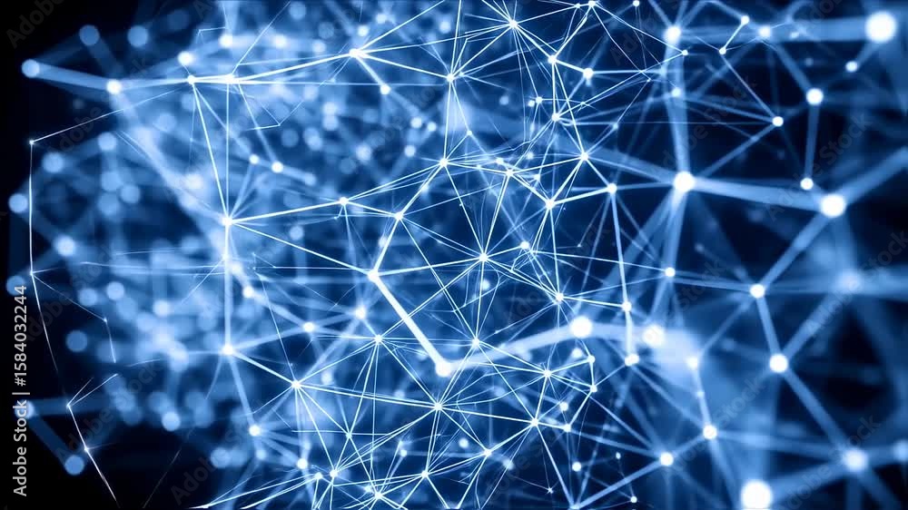 Abstract network of light blue lines and points on dark background Abstract network of light blue lines and points on dark background