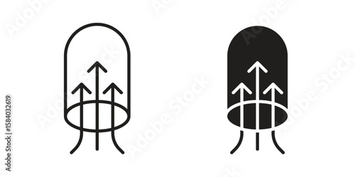 Air suction icon concept for infographic, website or app.