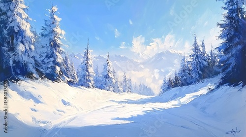 Wallpaper Mural winter mountain landscape Torontodigital.ca