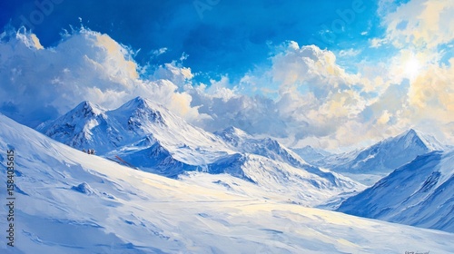 Wallpaper Mural snow covered mountains Torontodigital.ca