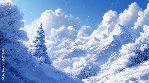 Wallpaper Mural snow covered mountains Torontodigital.ca