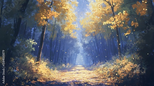 Wallpaper Mural sun rays in the forest Torontodigital.ca