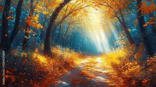 Wallpaper Mural sunset in the forest Torontodigital.ca