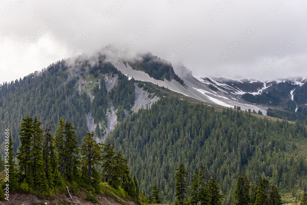 Fototapeta premium Scenic Mountain View During Elfin Lakes Hike in Squamish, BC, Canada