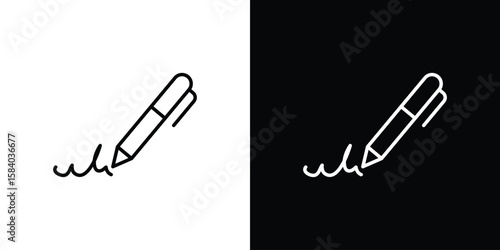 Write icon Logo Template. lianer pictogram set.