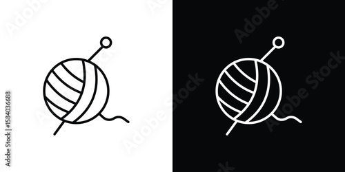 Wool ball icon Logo Template. lianer pictogram set.