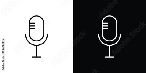 Voice recognition icon Logo Template. lianer pictogram set.
