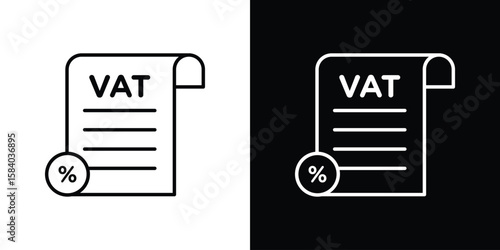 Value added tax VAT icon Logo Template. lianer pictogram set.