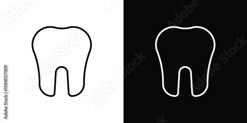 Tooth icon Logo Template. lianer pictogram set.