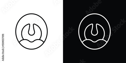 Tonsillitis icon Logo Template. lianer pictogram set.