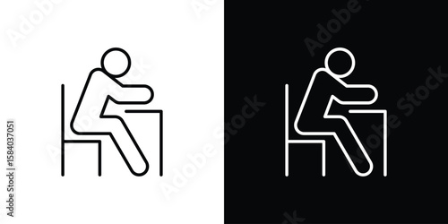 Tired person icon Logo Template. lianer pictogram set.