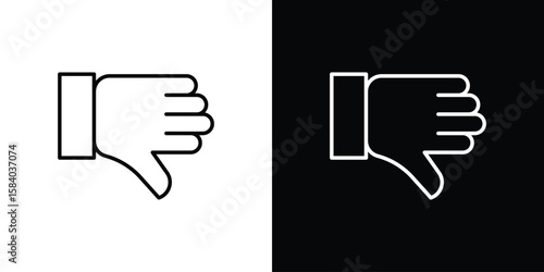 Thumb down icon Logo Template. lianer pictogram set.