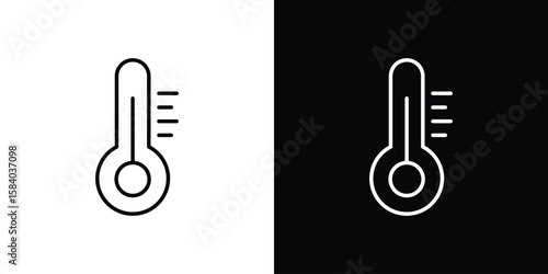 Thermometer icon Logo Template. lianer pictogram set.