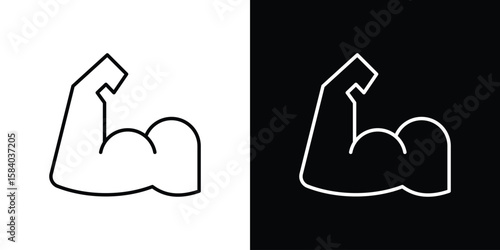 Strong arm icon Logo Template. lianer pictogram set.