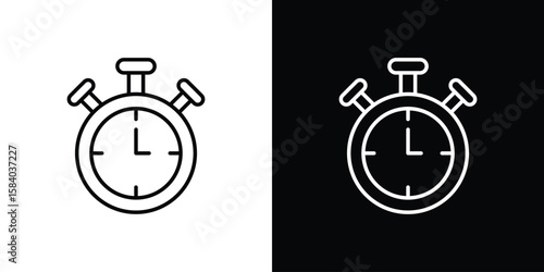 Stopwatch icon Logo Template. lianer pictogram set.