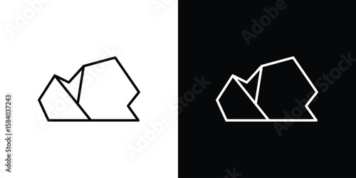 Stone icon Logo Template. lianer pictogram set.