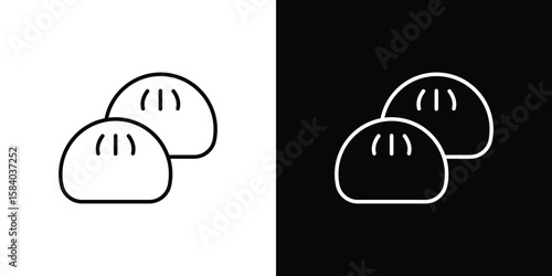 Steamed bread icon Logo Template. lianer pictogram set.