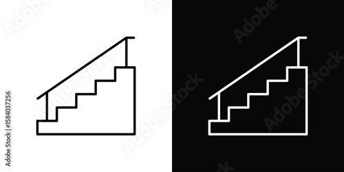 Stairs icon Logo Template. lianer pictogram set.