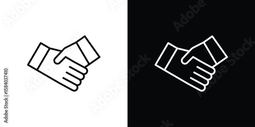Shake hands icon Logo Template. lianer pictogram set.