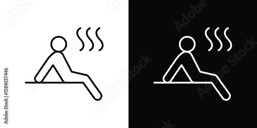 Sauna icon Logo Template. lianer pictogram set.