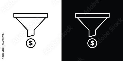 Sales funnel icon Logo Template. lianer pictogram set.