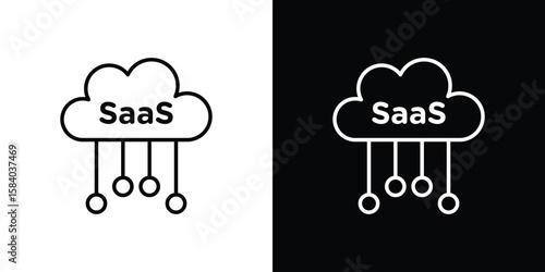SaaS icon Logo Template. lianer pictogram set.