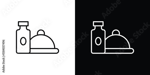 Room service icon Logo Template. lianer pictogram set.