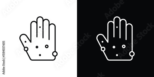 Rash hand icon Logo Template. lianer pictogram set.