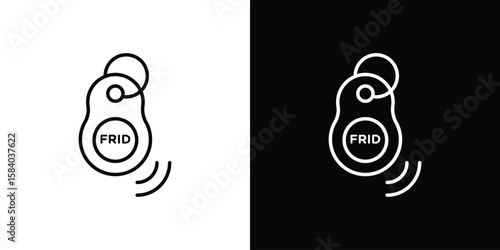 RFID key tag icon Logo Template. lianer pictogram set.