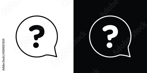 Question icon Logo Template. lianer pictogram set.