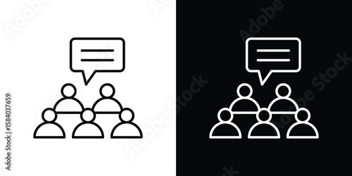 Public opinion icon Logo Template. lianer pictogram set.