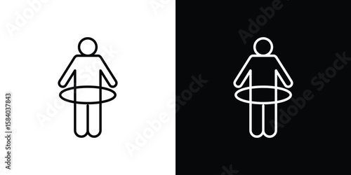 People Hula hop icon Logo Template. lianer pictogram set.