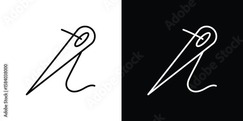 Needle icon Logo Template. lianer pictogram set.