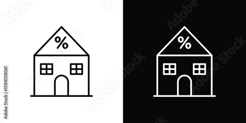 Mortgage rate icon Logo Template. lianer pictogram set.