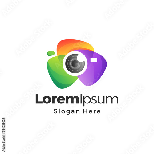 Abstract camera photography gradient logo template design
