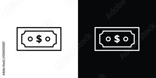 Money icon Logo Template. lianer pictogram set.