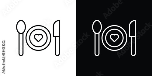 Love Plate icon Logo Template. lianer pictogram set.