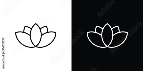 Lotus flower icon Logo Template. lianer pictogram set.
