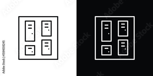 Lockers icon Logo Template. lianer pictogram set.