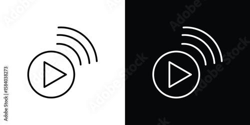 Livestream icon Logo Template. lianer pictogram set.
