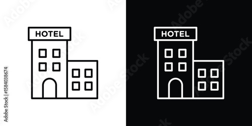 hotel icon Logo Template. lianer pictogram set.