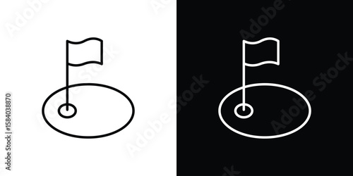 Golf yard icon Logo Template. lianer pictogram set.