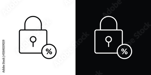 Bild auf Leinwand Fixed rate mortgage icon Logo Template. lianer pictogram set.