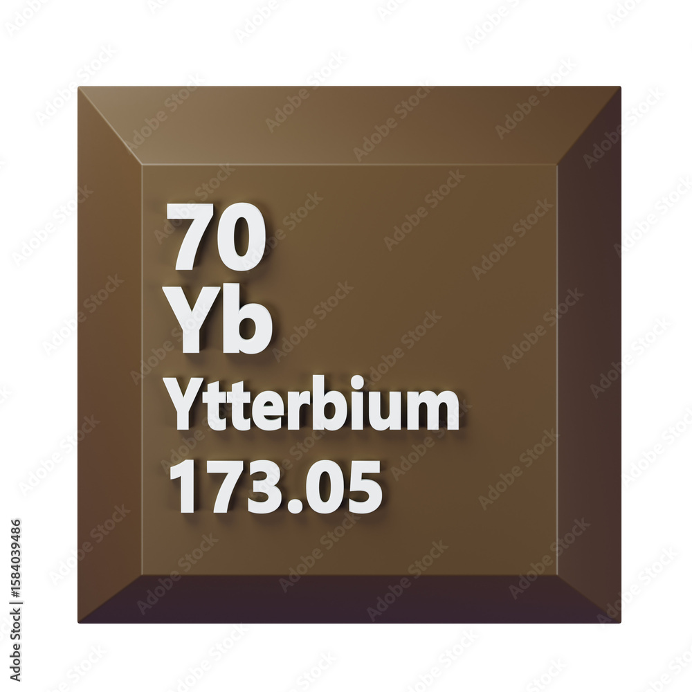 Ytterbium 3D Periodic Table Icon Ytterbium 3D Periodic Table Icon